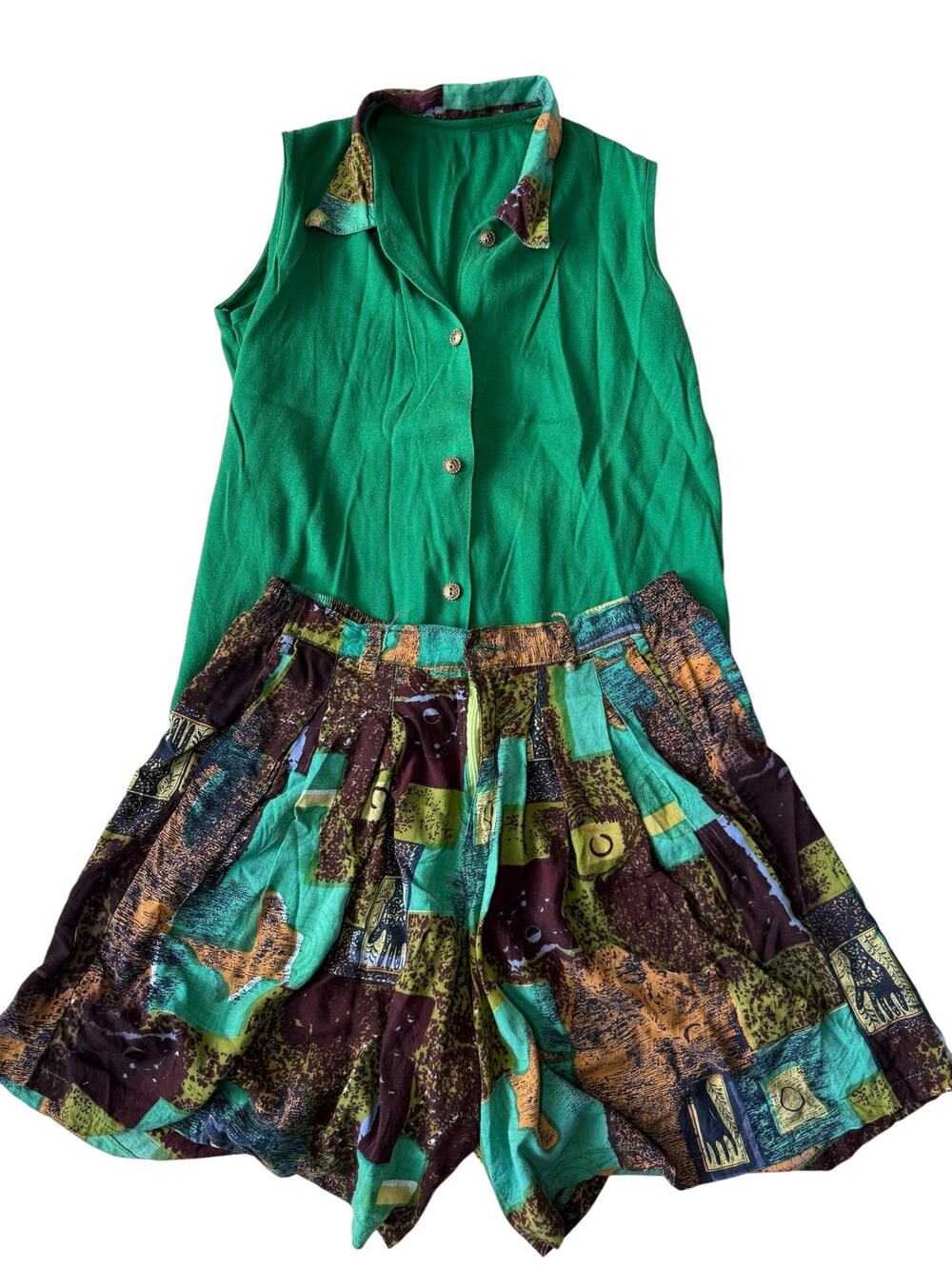 Vintage 1970’s 2-Piece Blouse & Short Set